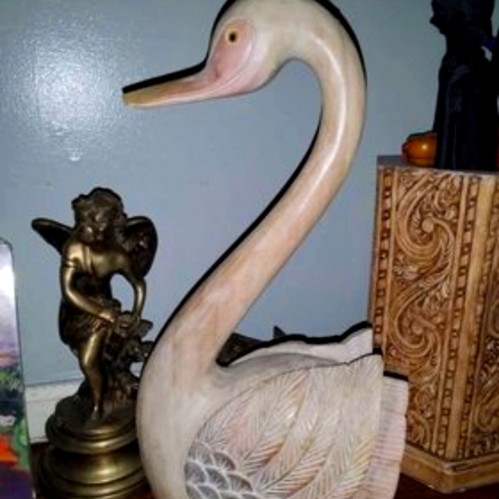 Vintage wooden Swan. High End Decor